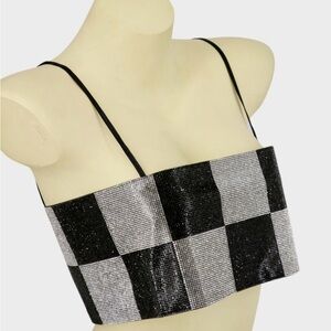 12th Tribe Black and White Checkered Top